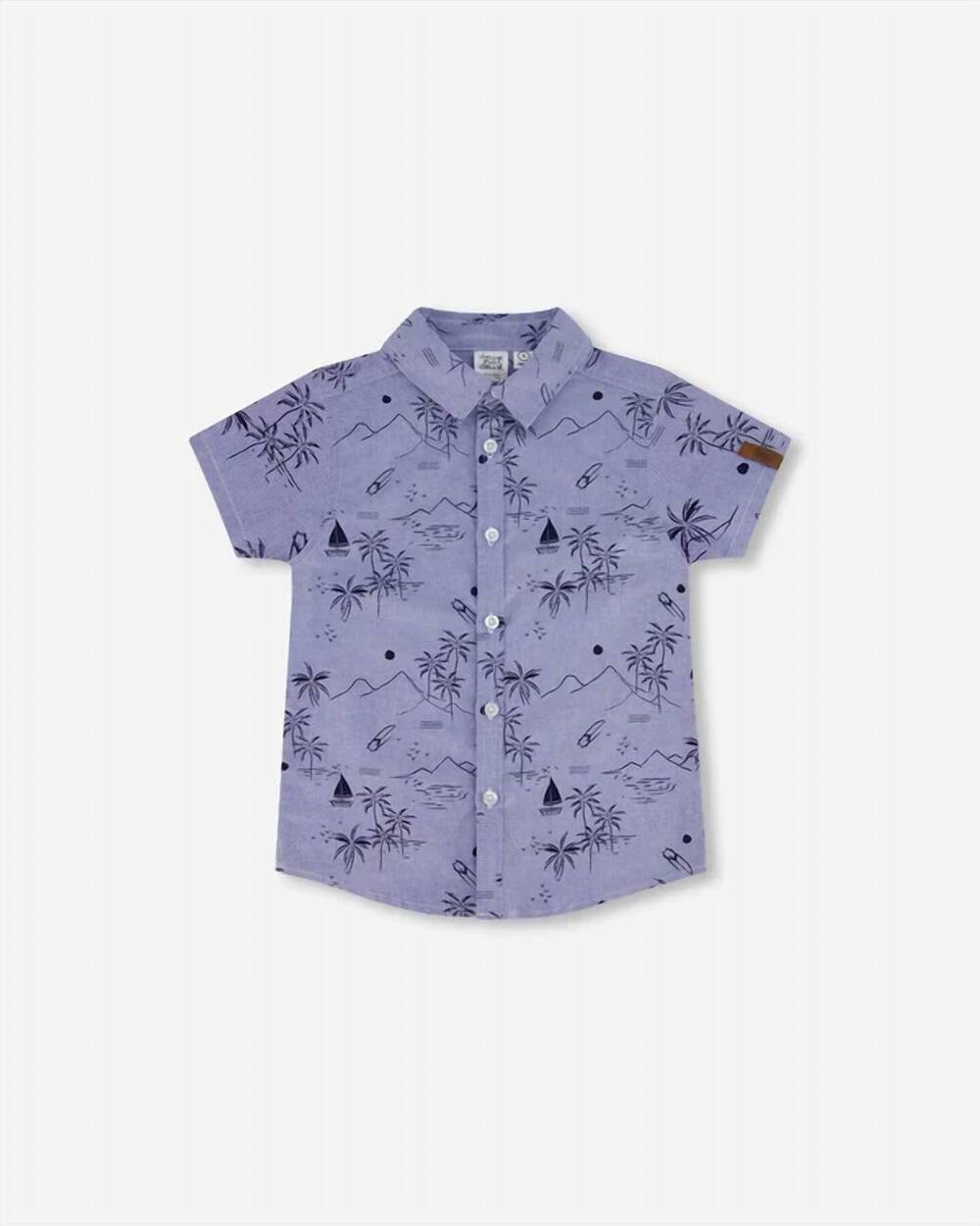 NEW DEUX PAR DEUX boys' printed chambray shirt in beach